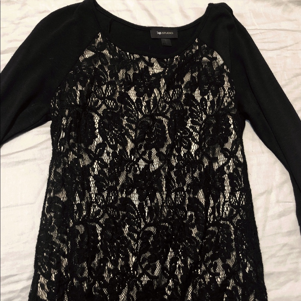 Dressy, lace front shirt